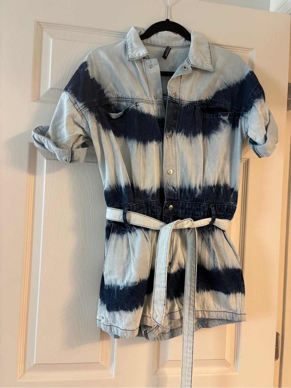 American Bazi Light Blue Denim Romper